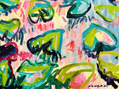 Young water lilies 1 van Daniel PAUGAM, Schilderij te koop op Singulart