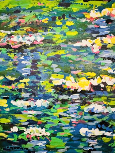 Les nymphéas jaunes von Daniel PAUGAM, Malerei kaufen auf Singulart