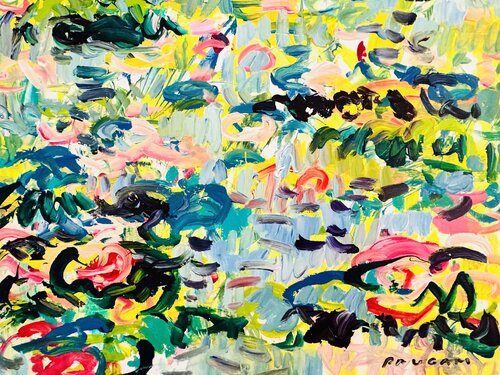 Les roses sur l’eau von Daniel PAUGAM, Malerei kaufen auf Singulart