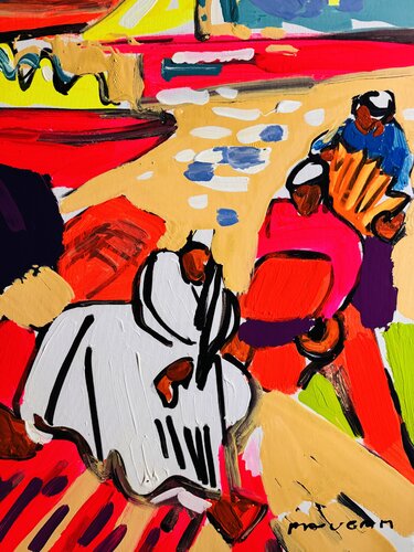 La joueur d’accordéon van Daniel PAUGAM, Schilderij te koop op Singulart