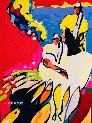 La vendeuse de poissons par Daniel PAUGAM, Peinture en vente sur Singulart