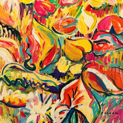 Yellow water lilies 1 van Daniel PAUGAM, Schilderij te koop op Singulart