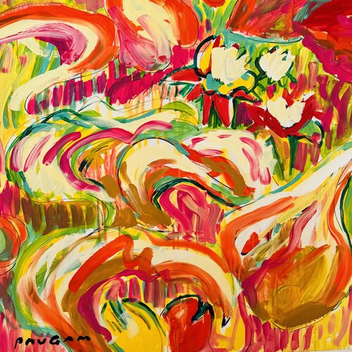 Yellow water lilies 2 van Daniel PAUGAM, Schilderij te koop op Singulart