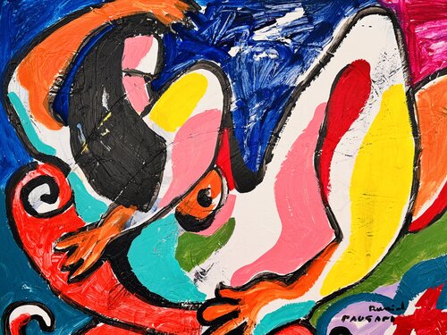 Nu au fauteuil rouge par Daniel PAUGAM, Peinture en vente sur Singulart