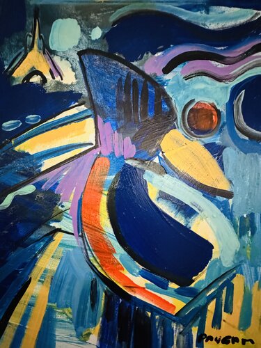 Le poisson bleu par Daniel PAUGAM, Peinture en vente sur Singulart