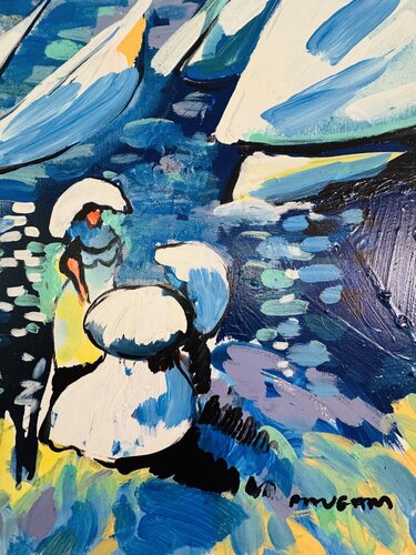 Dimanche bleu et blanc par Daniel PAUGAM, Peinture en vente sur Singulart