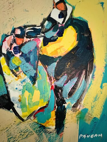 Bretonne et sa fille par Daniel PAUGAM, Peinture en vente sur Singulart