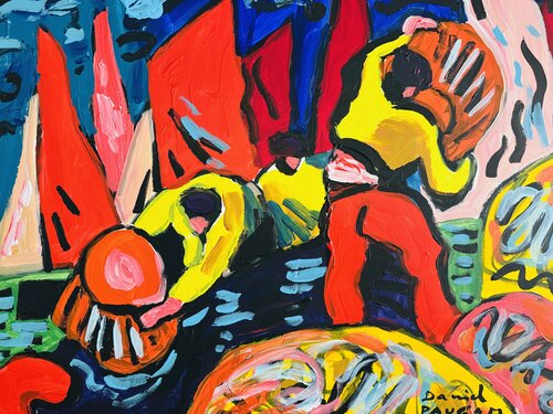 Le chargement des casiers par Daniel PAUGAM, Peinture en vente sur Singulart