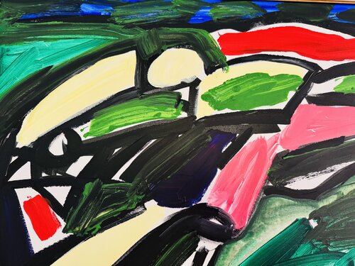 Paysage aux rochers jaunes von Daniel PAUGAM, Malerei kaufen auf Singulart