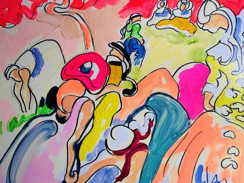 Les  arbres rouges par Daniel PAUGAM, Peinture en vente sur Singulart