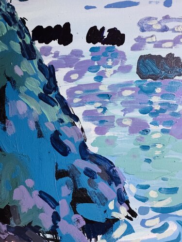 La falaise bleue par Daniel PAUGAM, Peinture en vente sur Singulart