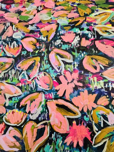 Les nénuphars sous la lune von Daniel PAUGAM, Malerei kaufen auf Singulart