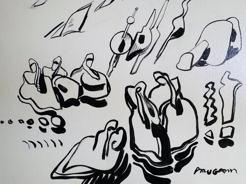 Les  cailloux alignés by Daniel PAUGAM, Painting for Sale on Singulart