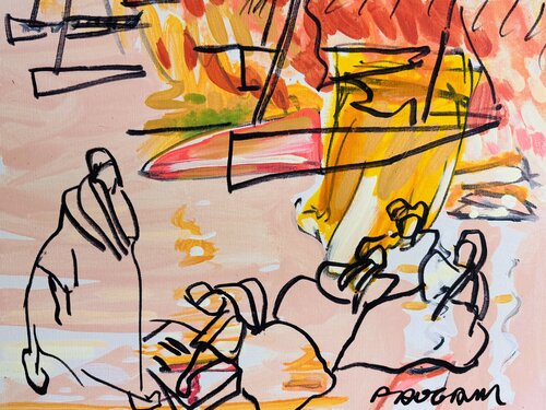 Le port rose van Daniel PAUGAM, Schilderij te koop op Singulart