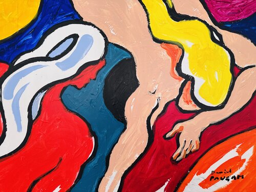 Nu nageant dans le ciel par Daniel PAUGAM, Peinture en vente sur Singulart