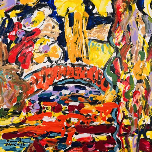 Le pont courbe joyeux 2 van Daniel PAUGAM, Schilderij te koop op Singulart