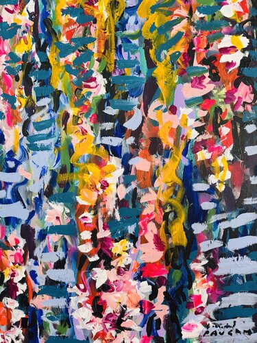 Fleurs au-dessus de l’eau di Daniel PAUGAM, Pittura in vendita su Singulart