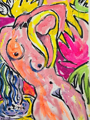 Nu à la chute d’eau chaude von Daniel PAUGAM, Malerei kaufen auf Singulart