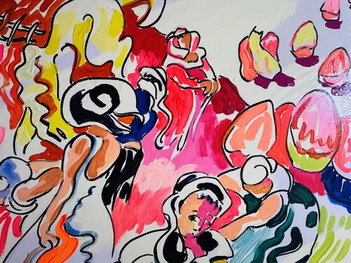 Les meules roses par Daniel PAUGAM, Peinture en vente sur Singulart