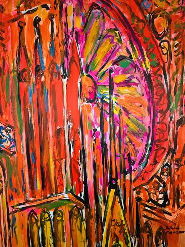 La cathédrale de Strasbourg 3 di Daniel PAUGAM, Pittura in vendita su Singulart