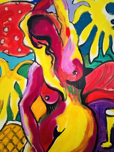 Nu au mazagran di Daniel PAUGAM, Pittura in vendita su Singulart