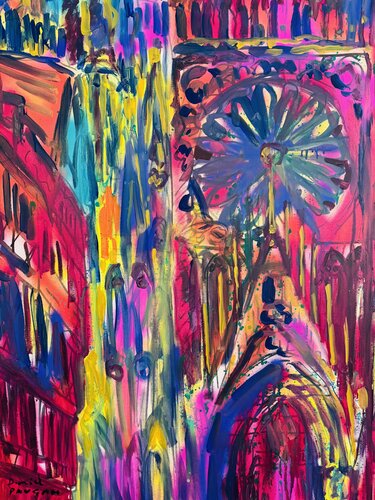 La cathédrale de Strasbourg 4 van Daniel PAUGAM, Schilderij te koop op Singulart