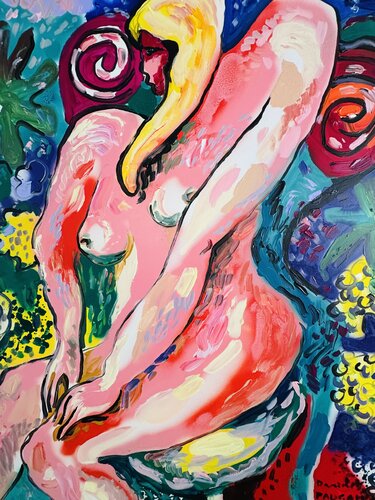 Nu aux 2 grappes de raisin van Daniel PAUGAM, Schilderij te koop op Singulart