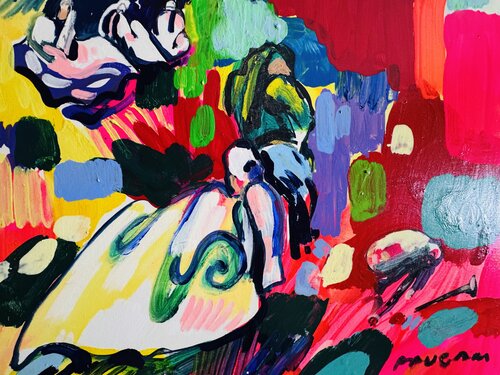 La pause du musicien par Daniel PAUGAM, Peinture en vente sur Singulart