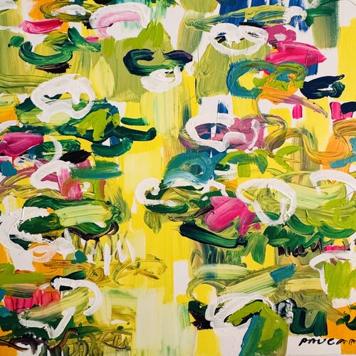 Les 19 nénuphars 1/3 par Daniel PAUGAM, Peinture en vente sur Singulart