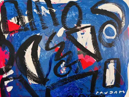 Man kissing a woman van Daniel PAUGAM, Schilderij te koop op Singulart