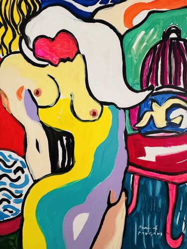 Nu à la cage ouverte van Daniel PAUGAM, Schilderij te koop op Singulart