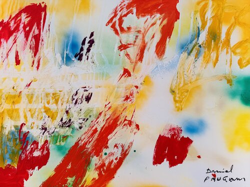 Le champ de blé à faucher di Daniel PAUGAM, Pittura in vendita su Singulart