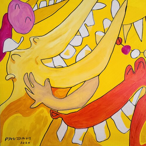 Le rigoledingueur à la casquette blanche par Daniel PAUGAM, Peinture en vente sur Singulart