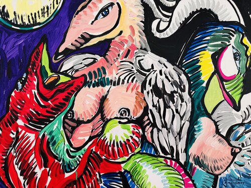 Les déesses du ciel de Daniel PAUGAM, Pintura a la venta en Singulart