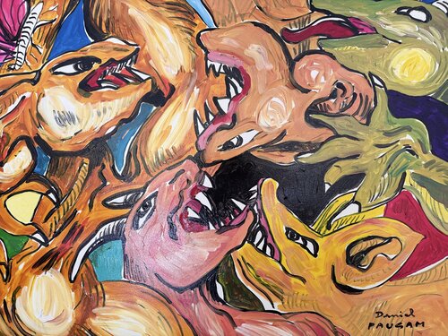 Le lécheur de cou by Daniel PAUGAM, Painting for Sale on Singulart