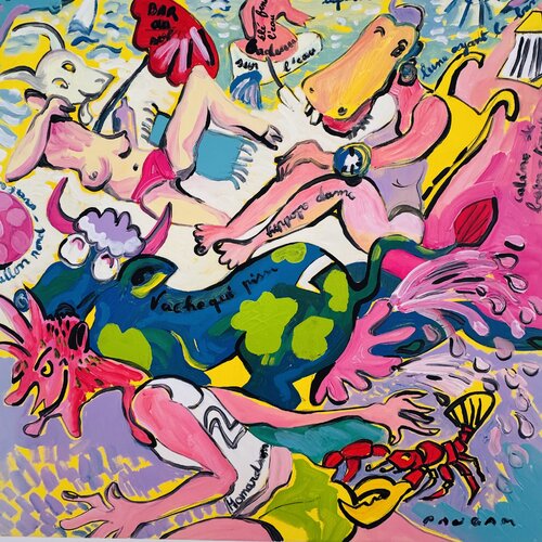 Course sur la plage di Daniel PAUGAM, Pittura in vendita su Singulart
