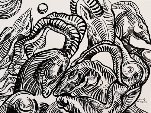 Les 5 cornus par Daniel PAUGAM, Peinture en vente sur Singulart