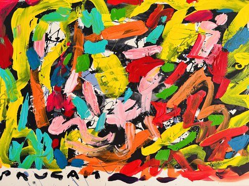 Le bouquet multicolore von Daniel PAUGAM, Malerei kaufen auf Singulart