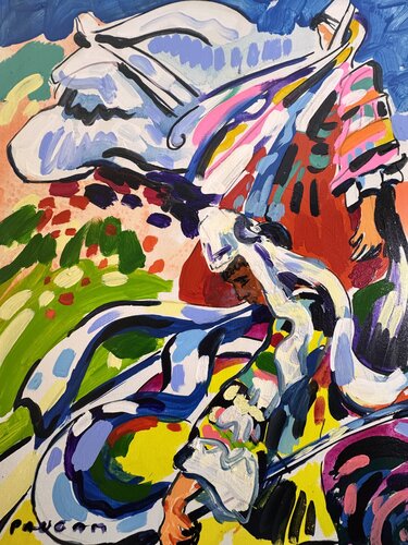 La bigoudéne rouge van Daniel PAUGAM, Schilderij te koop op Singulart