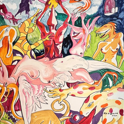 Cérémonie lévitationnelle di Daniel PAUGAM, Pittura in vendita su Singulart