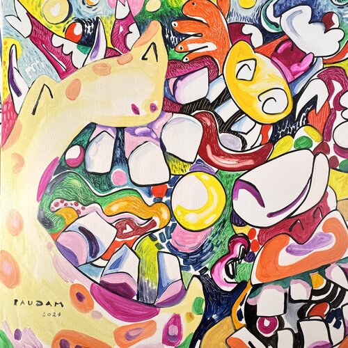 Pis 5 et les jeux de bulles van Daniel PAUGAM, Schilderij te koop op Singulart