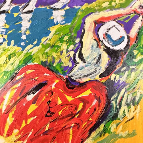 La robe rouge van Daniel PAUGAM, Schilderij te koop op Singulart