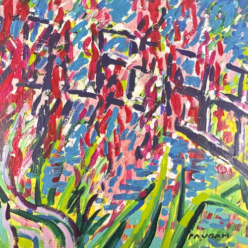 Le pont sous les fleurs de Daniel PAUGAM, Pintura a la venta en Singulart