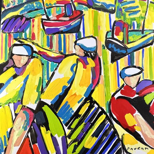 Les 3 pêcheurs von Daniel PAUGAM, Malerei kaufen auf Singulart