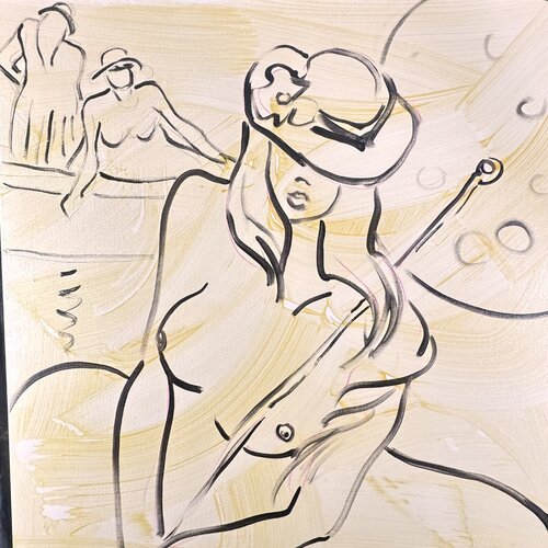 Femme au chapeau 1 di Daniel PAUGAM, Pittura in vendita su Singulart