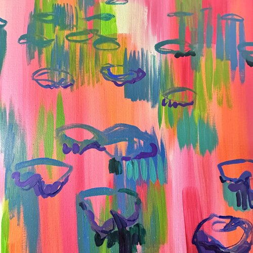 Les nénuphars roses et bleus Daniel PAUGAM