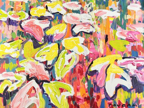 Les nénuphars chanceux 1/3 di Daniel PAUGAM, Pittura in vendita su Singulart