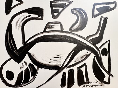 Homme et femme sur un fauteuil par Daniel PAUGAM, Peinture en vente sur Singulart