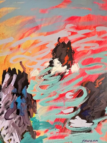Coucher rose sur les roches von Daniel PAUGAM, Malerei kaufen auf Singulart