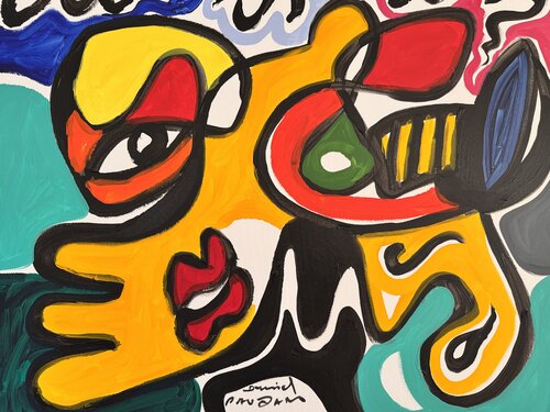 Homme courant après les nuages di Daniel PAUGAM, Pittura in vendita su Singulart